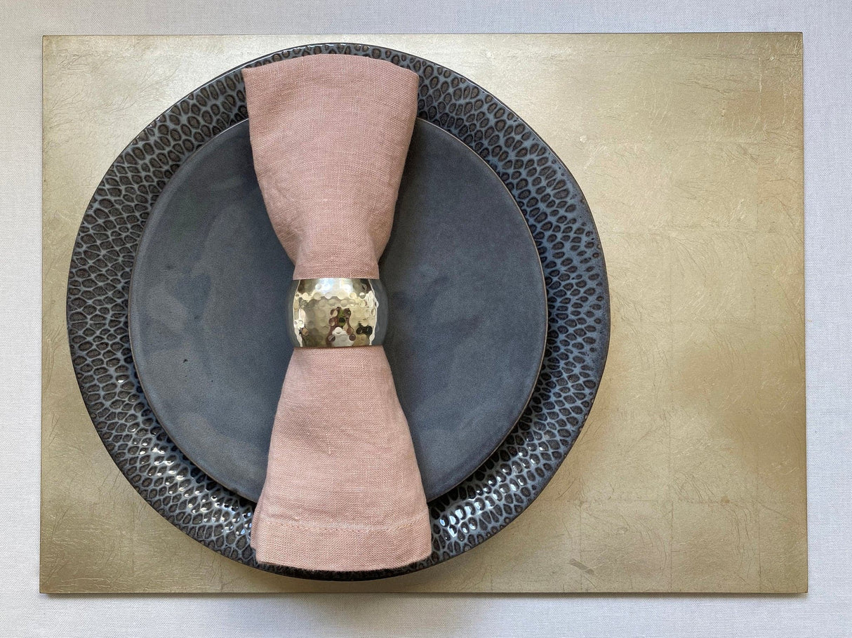Silver Leaf Grand Placemat - Chic Matte Champagne