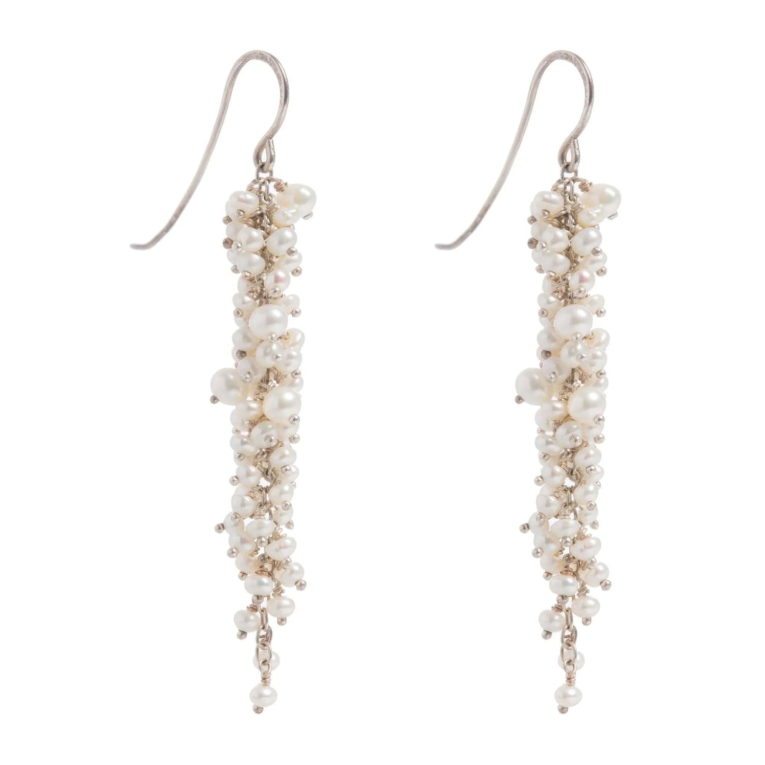 Delicate Silver Pearl Drops