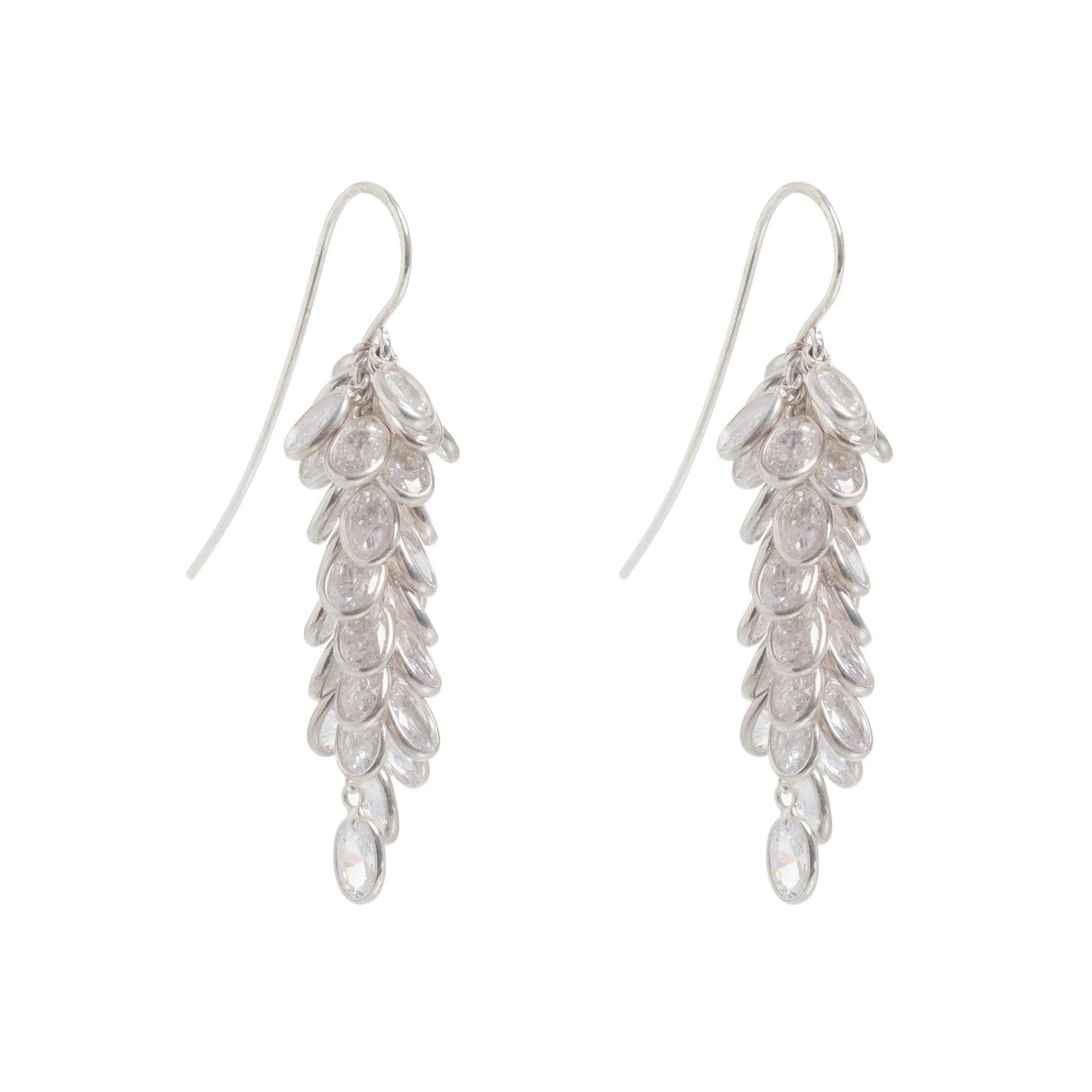 Silver Midi Crystal Drops