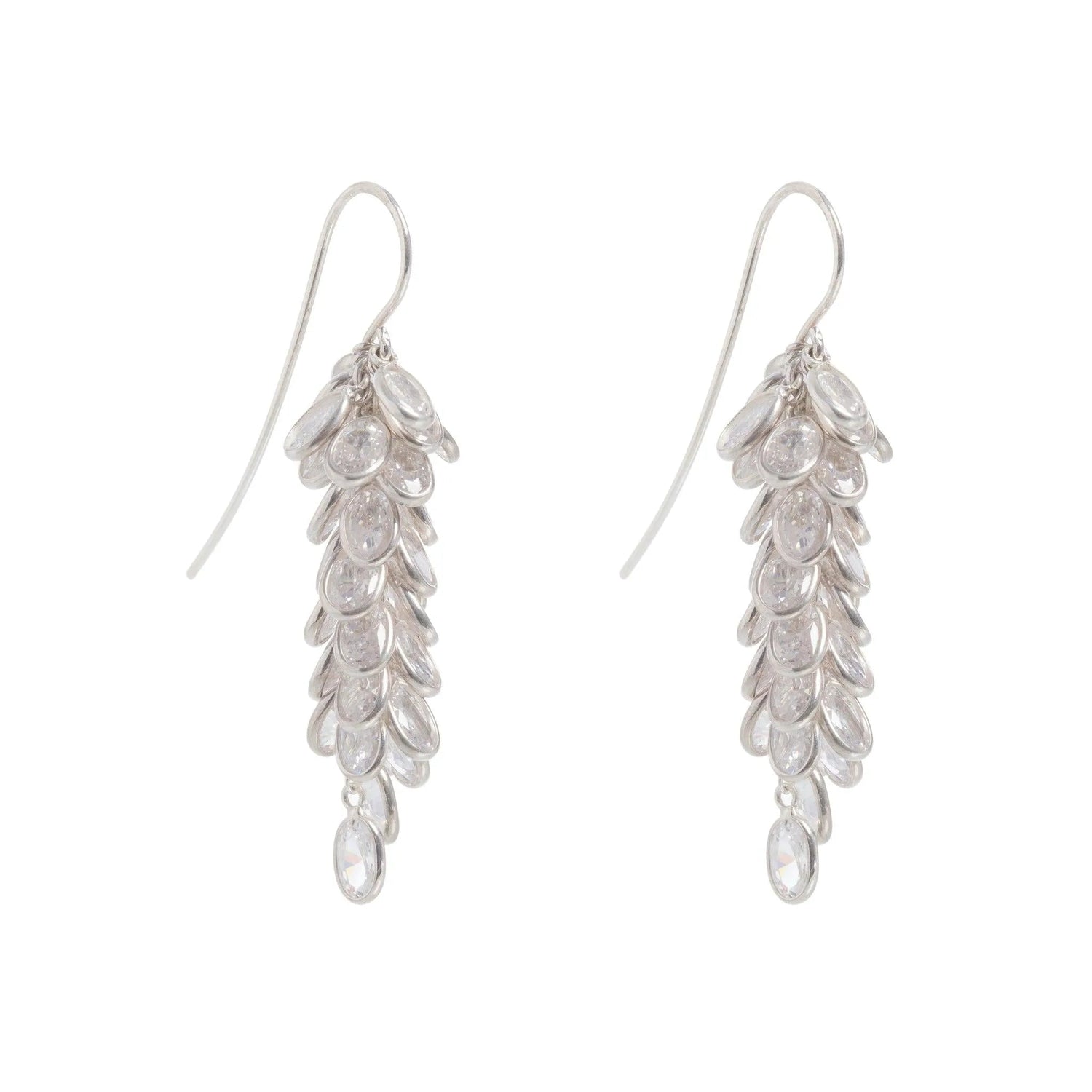 Silver Midi Crystal Drops