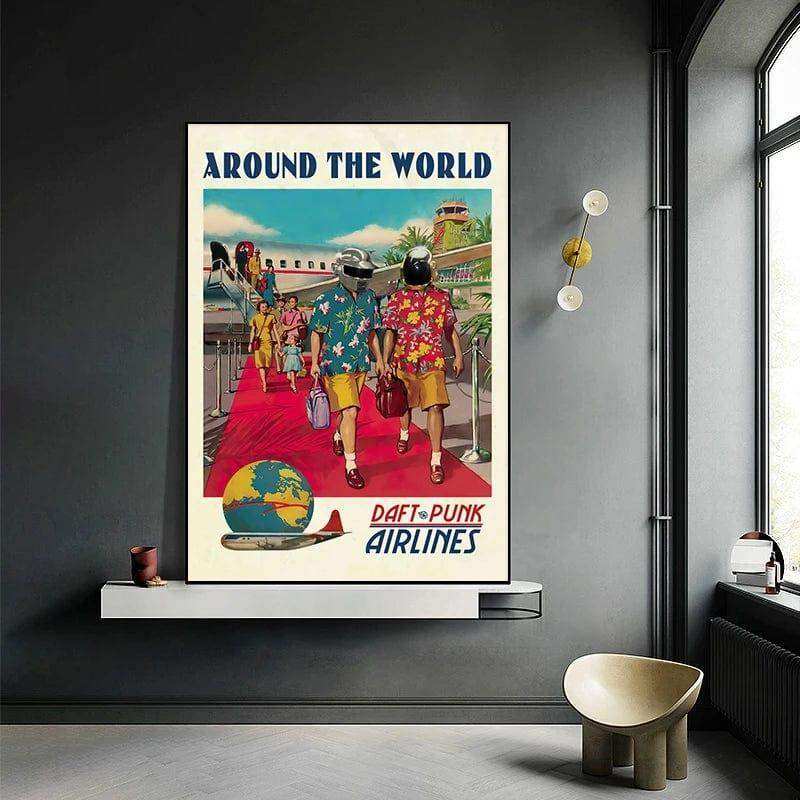 Daft Punk Around The World Canvas Poster