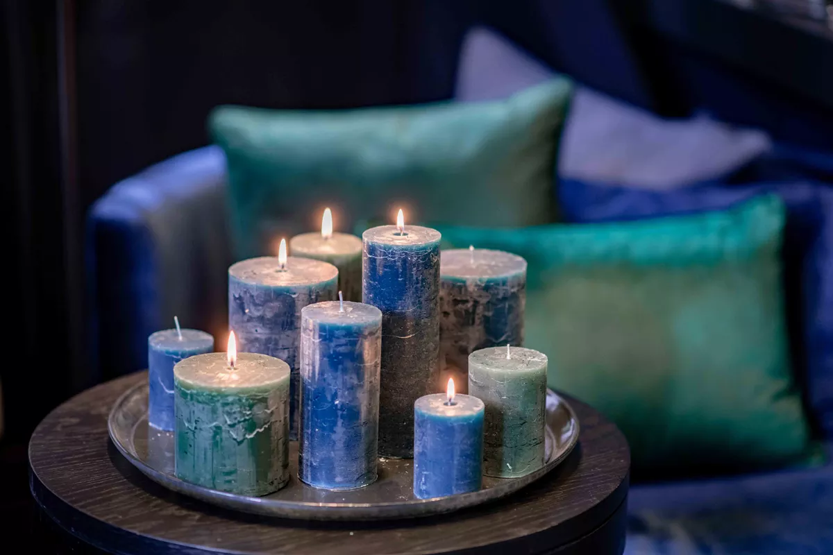 LUXURY RUSTIC CANDLE - NAVY BLUE