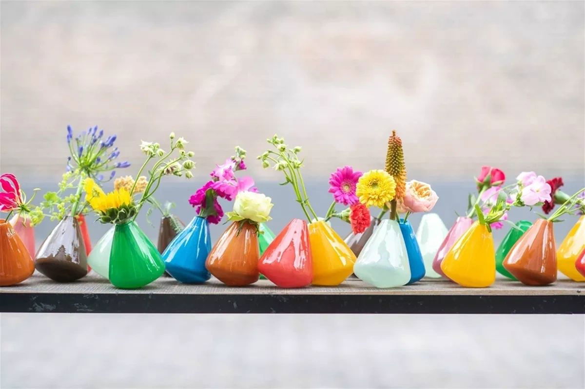 TUMBLING VASE - H12 D10 cm - WARM ORANGE