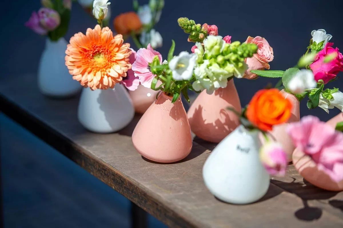 TUMBLING VASE - H12 D10 cm - APRICOT