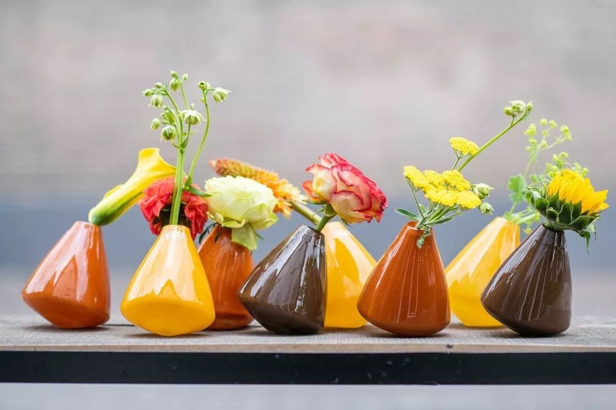 TUMBLING VASE - H12 D10 cm - ROSE