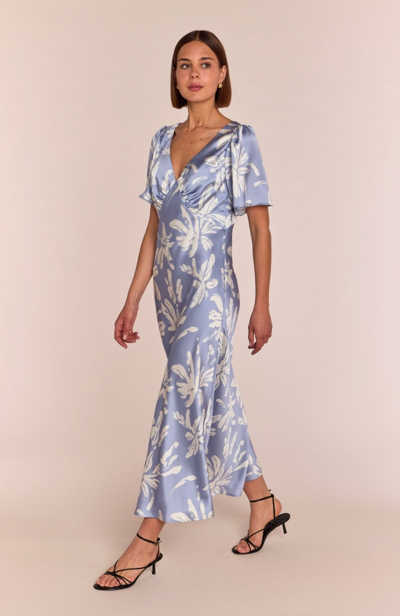 Ellis Dress in Blue Lily Print
