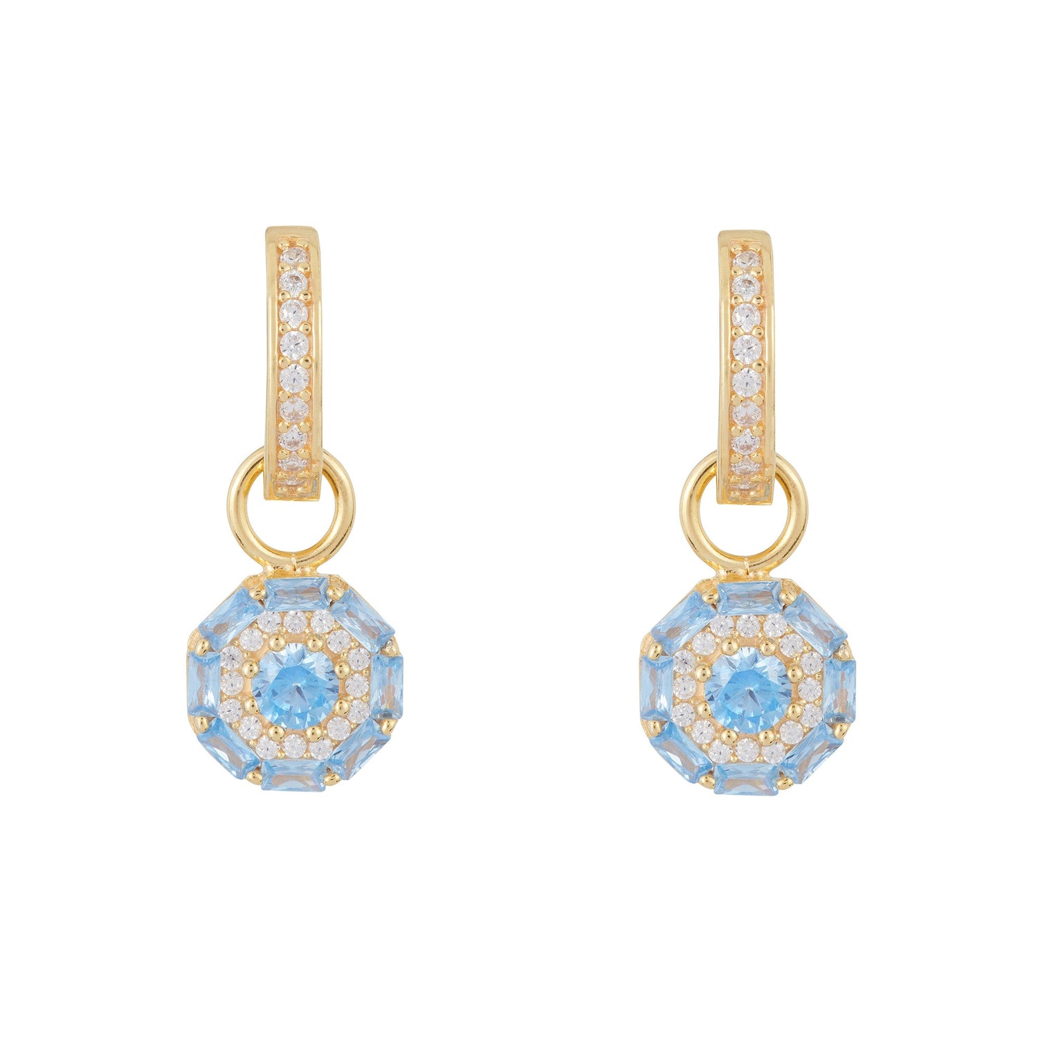 Something Blue Drop Earrings: Gold