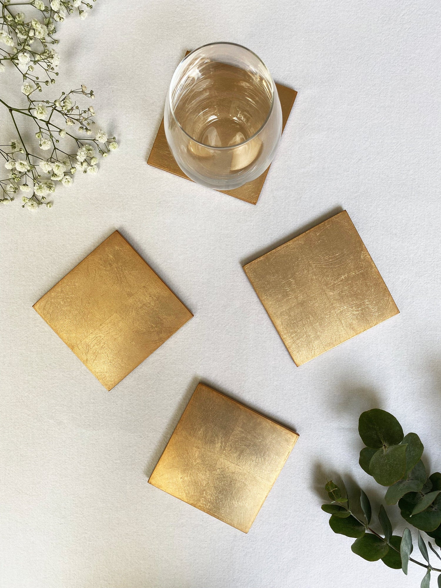 Silver Leaf Coaster - Chic Matte Gold