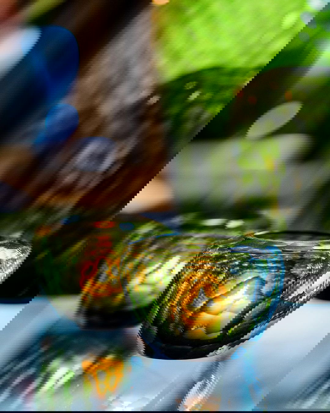 EMERALD CANDLEHOLDER - H10 D14 cm - Olive