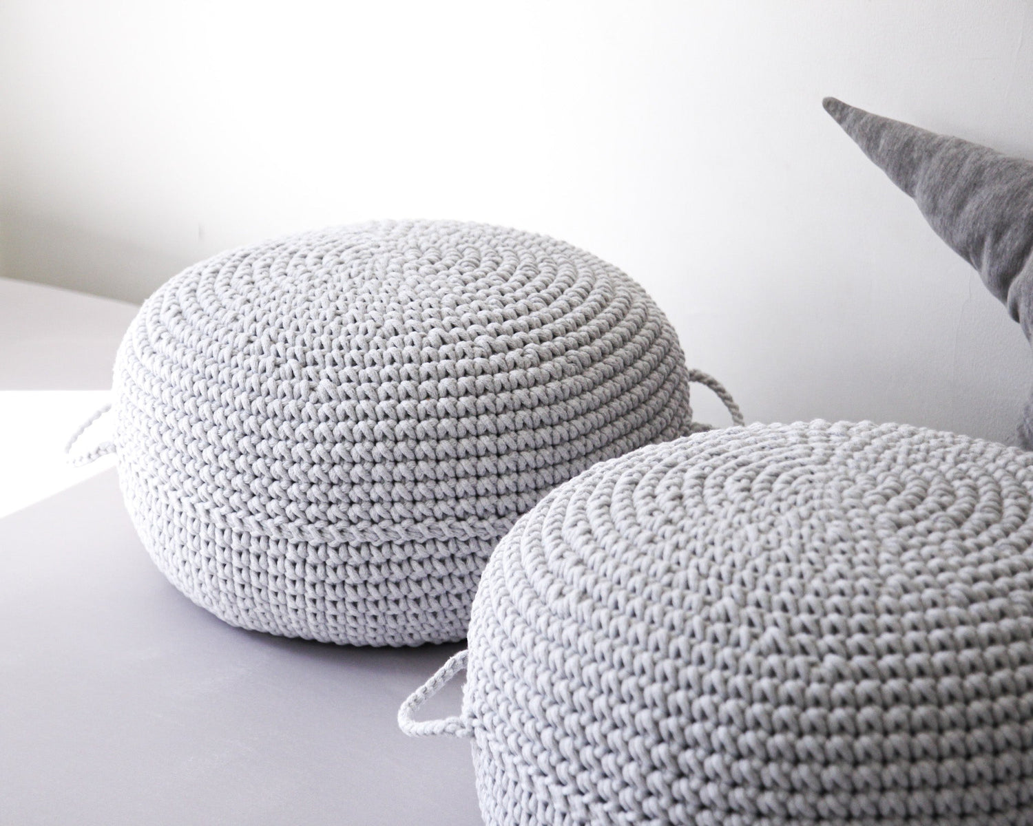 Crochet Ottoman | LIGHT GREY