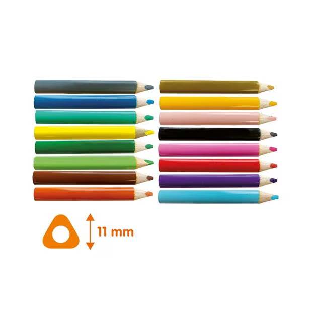 Triangular Grip Colouring Pencils 16 Pieces