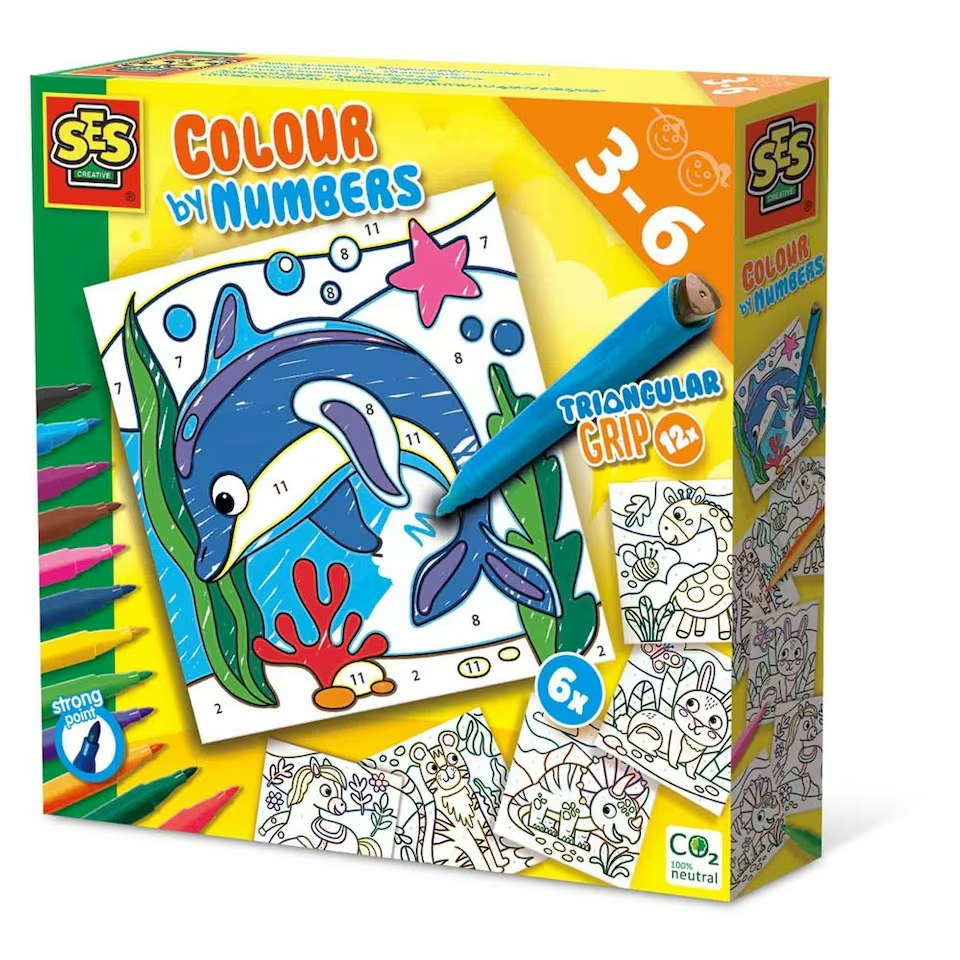 Colour by Numbers - Triangular Grip Colouring Pens