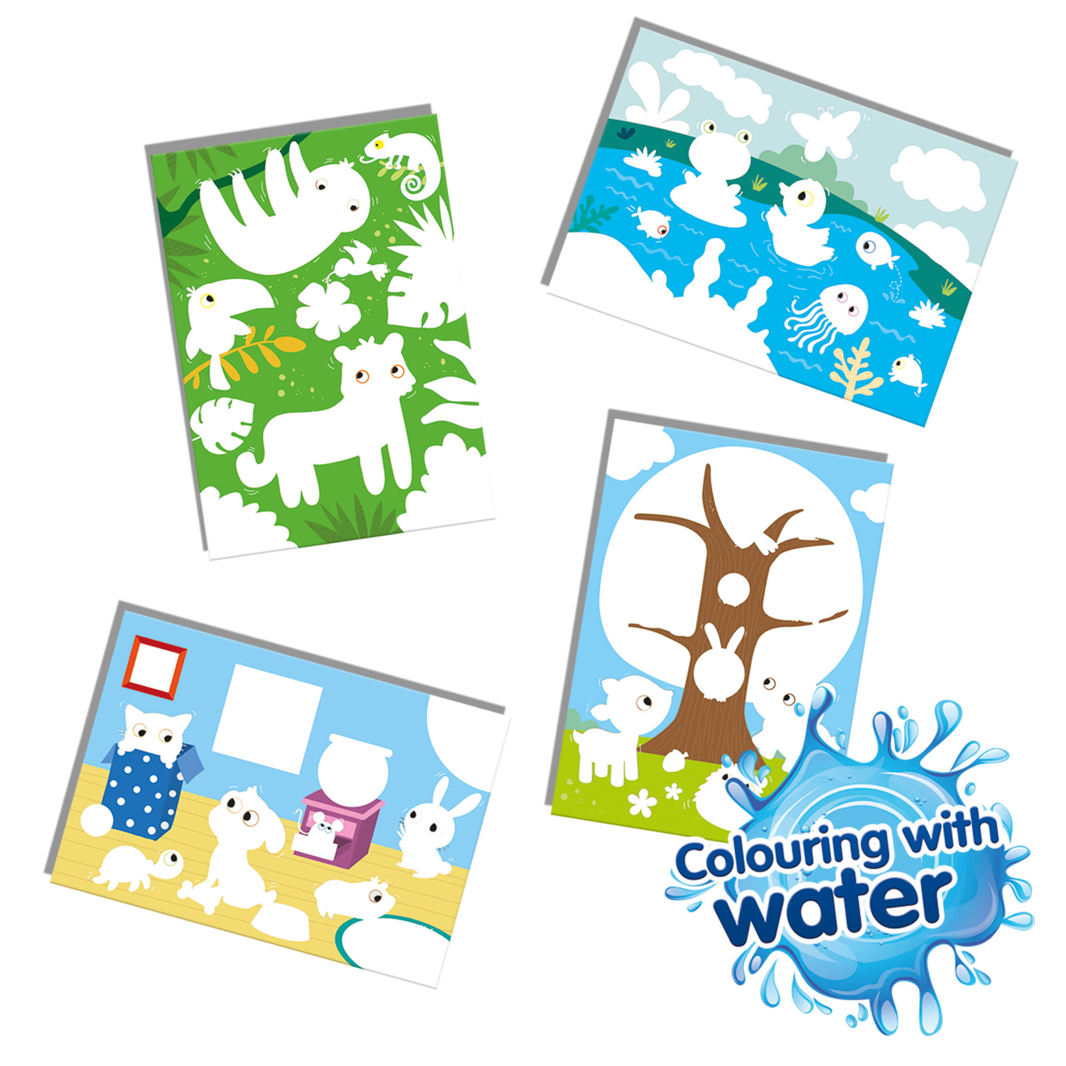 Colouring With Water - Hidden Animals