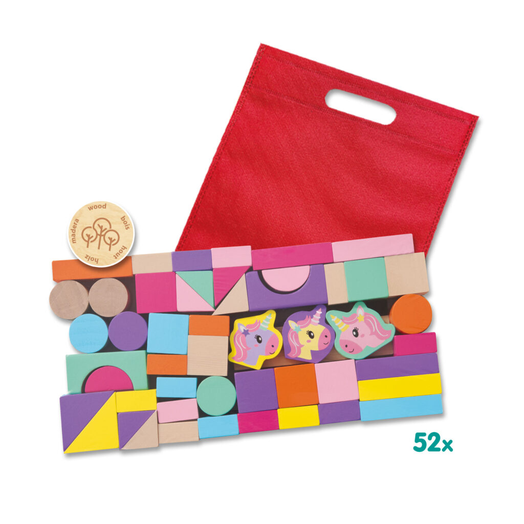 Wooden Building Blocks Unicorn 52pcs