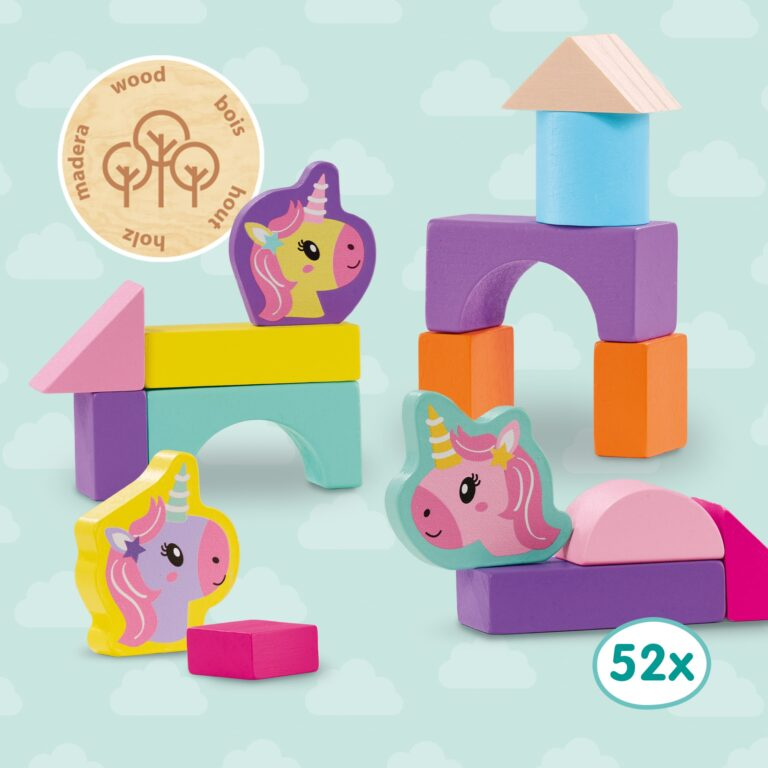 Wooden Building Blocks Unicorn 52pcs