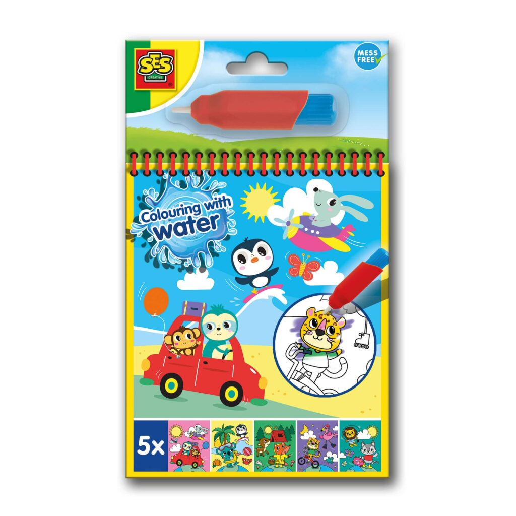 Colouring With Water Book With Water Brush - Travel