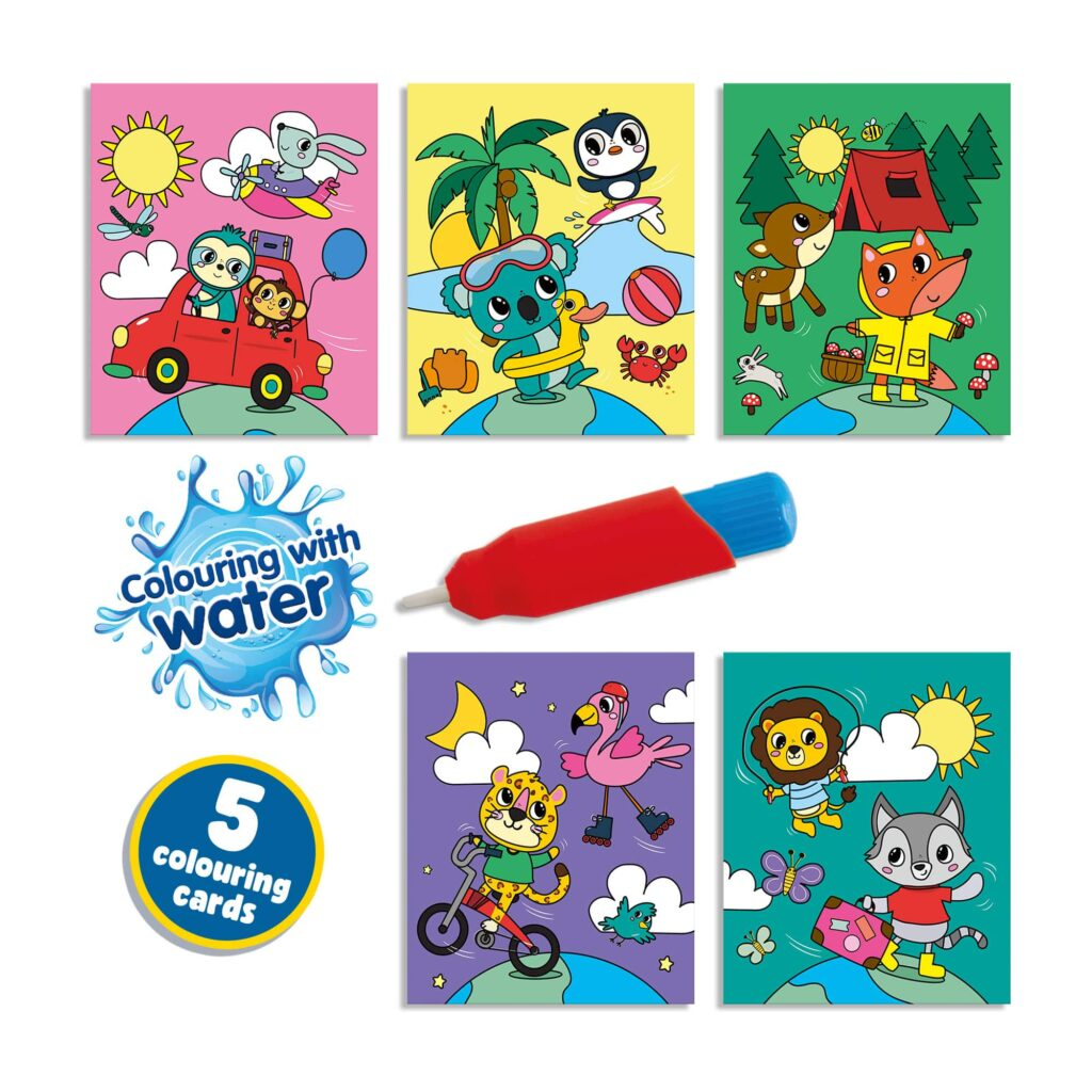 Colouring With Water Book With Water Brush - Travel