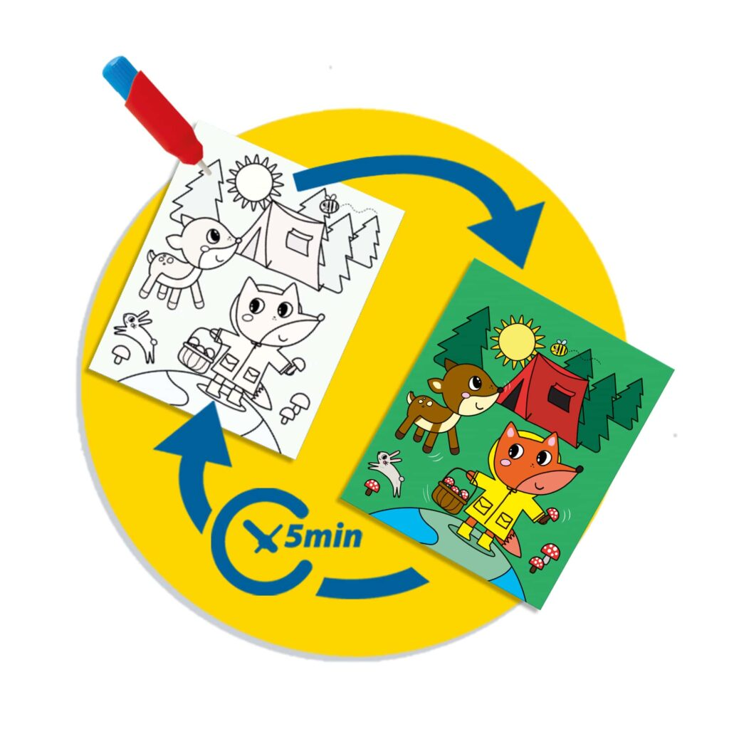 Colouring With Water Book With Water Brush - Travel