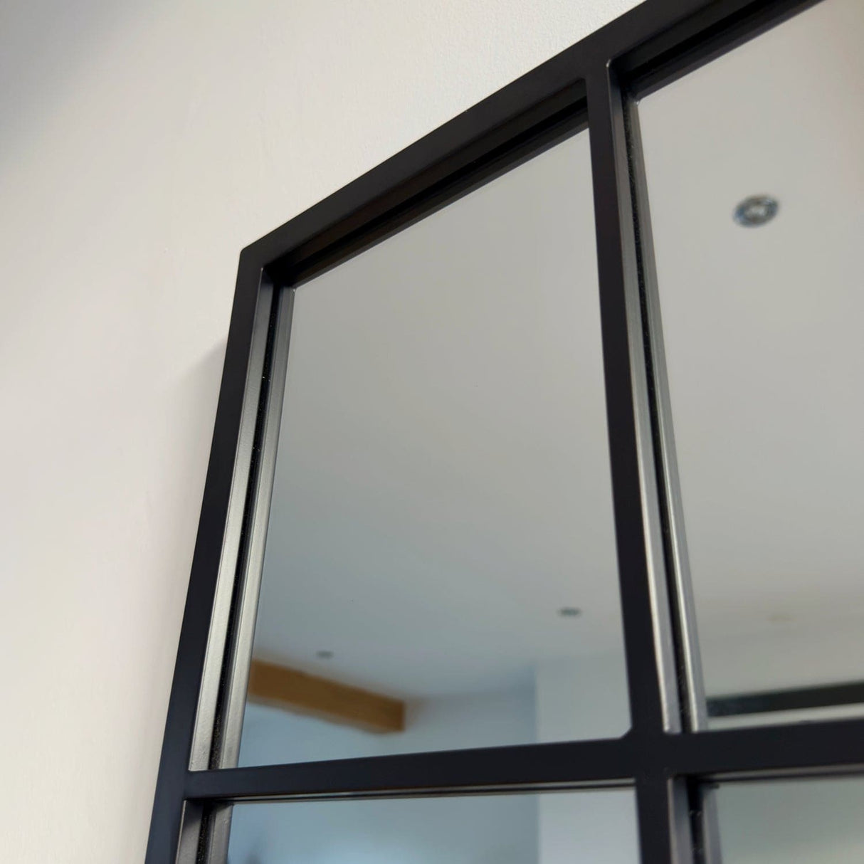 Kyō - Full Length Black Metal Rectangle Lattice Grid Mirror - 150cm x 60cm.