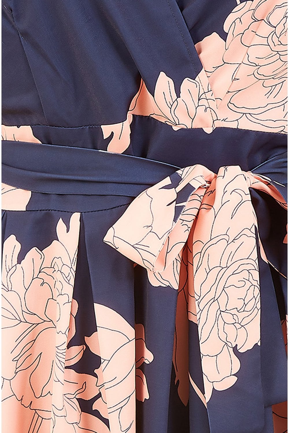 Mela Navy Blossom Print Wrap Skater Dress