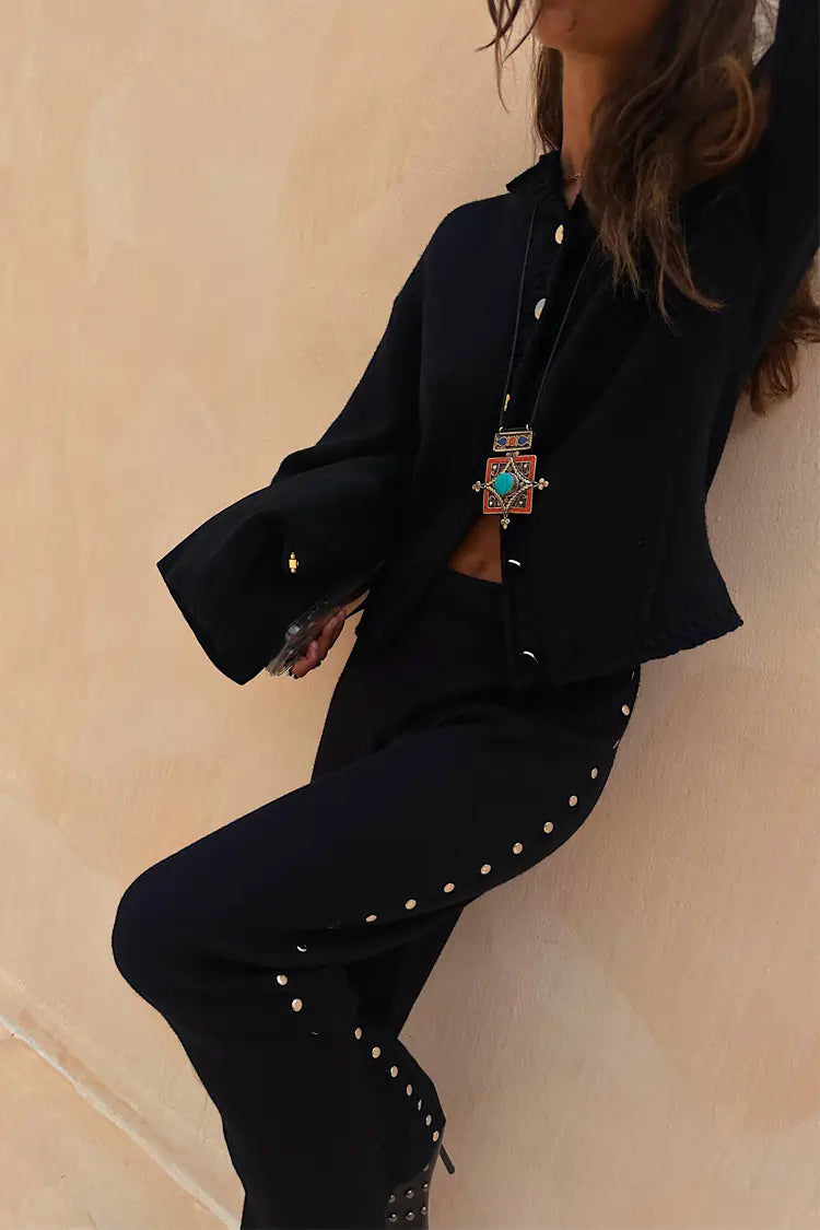Black Studded Cardigan