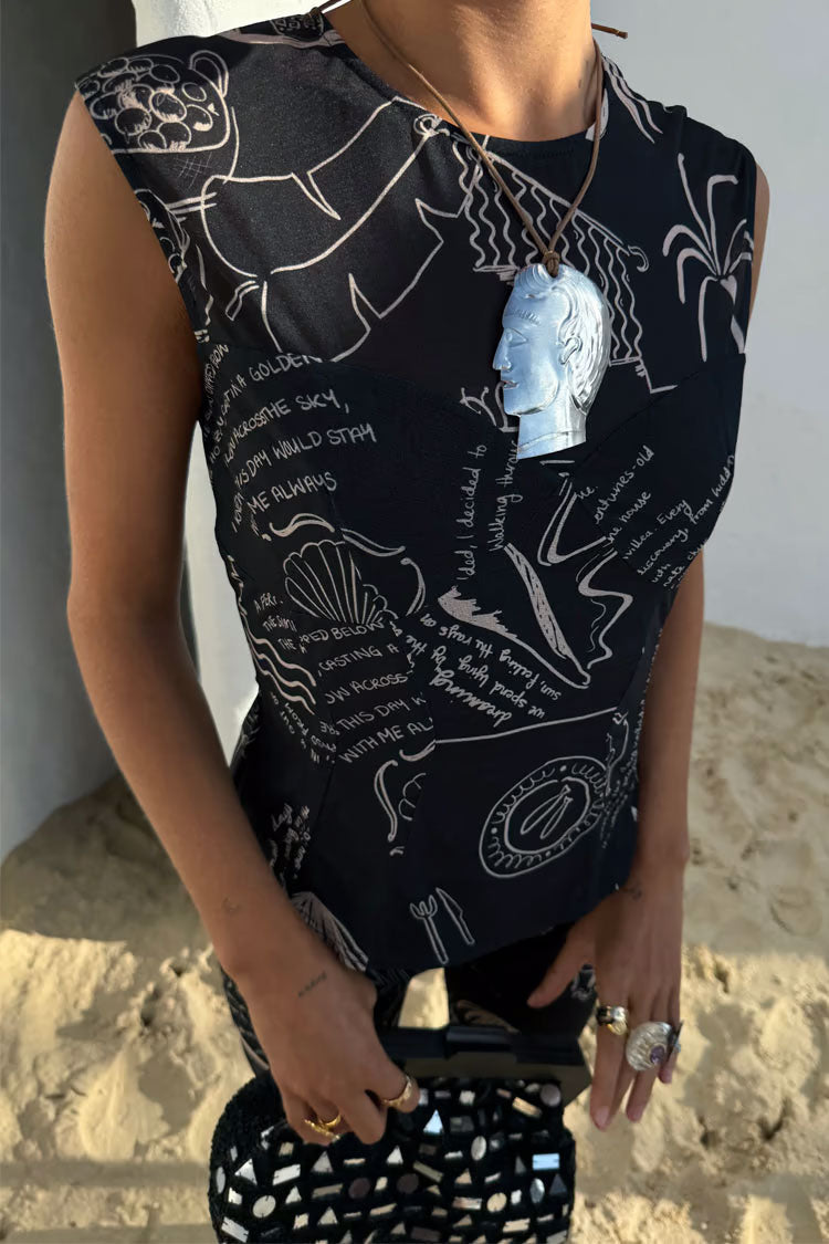 Never Fully Dressed Mono Palma Mesh Top