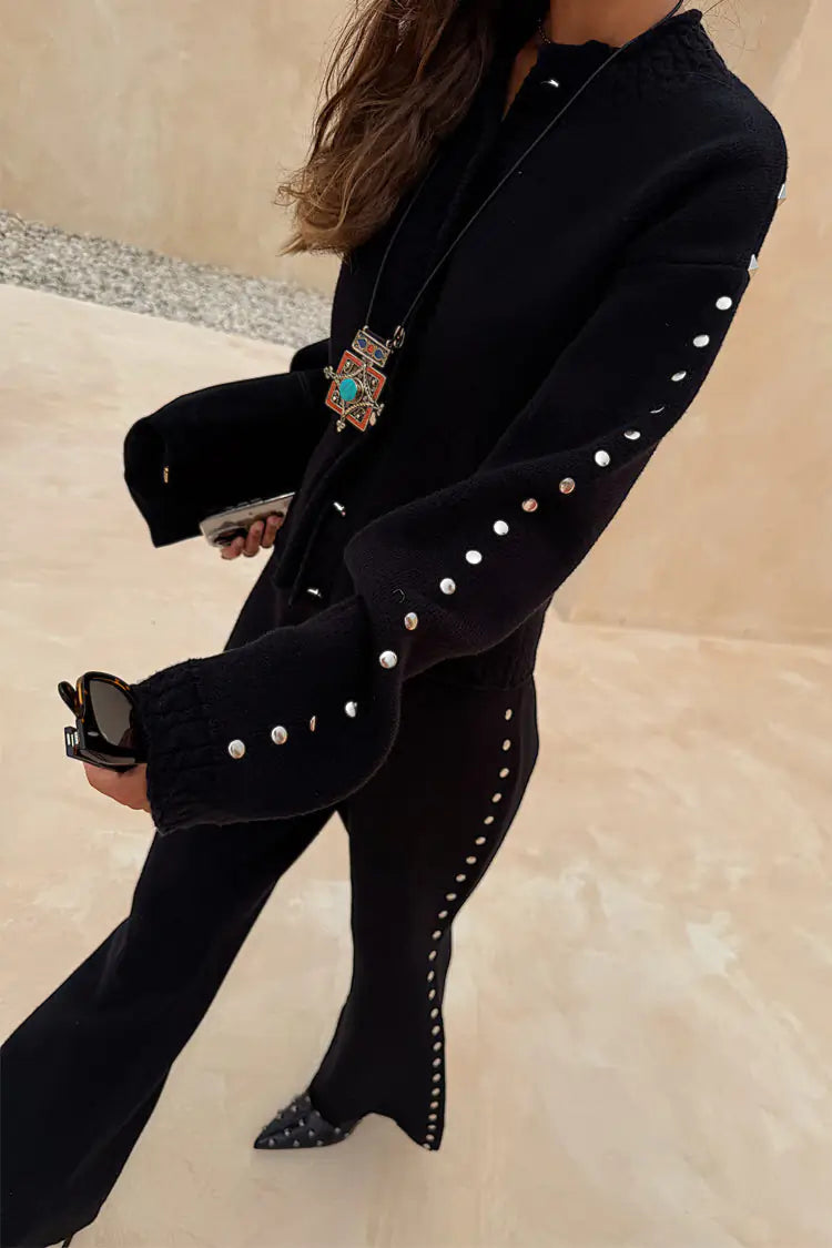 Black Studded Cardigan