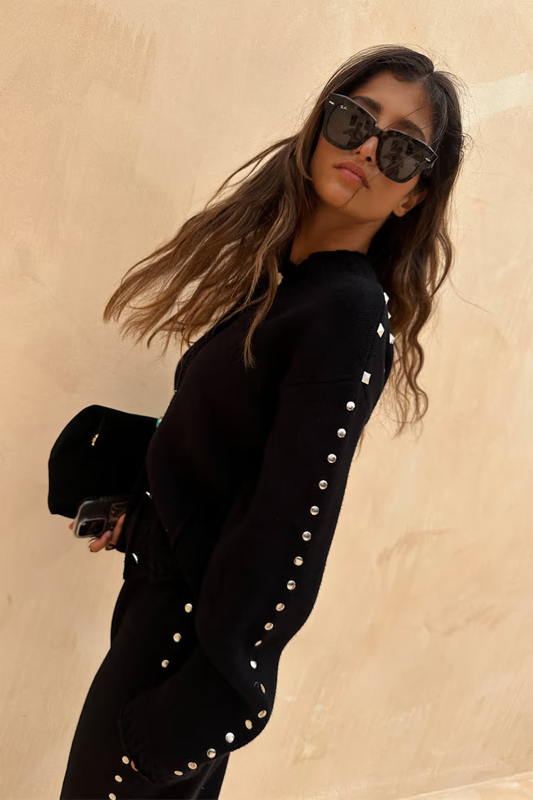 Black Studded Cardigan
