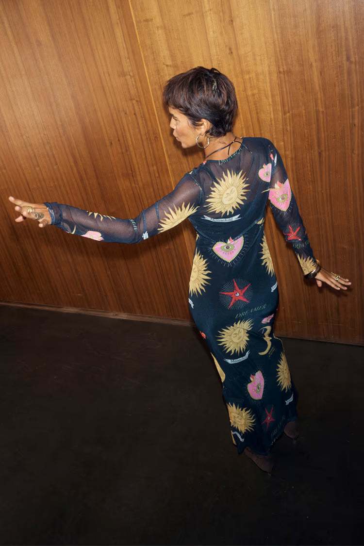 Black Mystical Mesh Dress