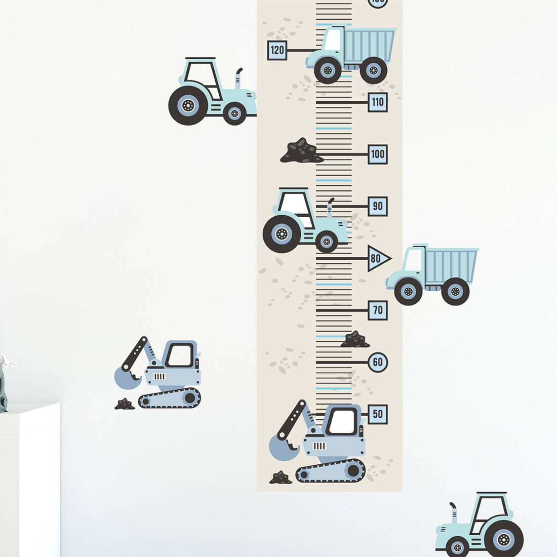 Height Measure | Blue Construction Vehicles