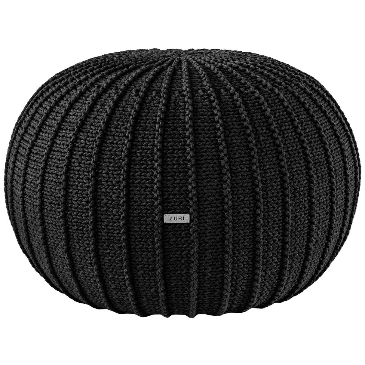 Knitted Pouffe, Large | CHARCOAL