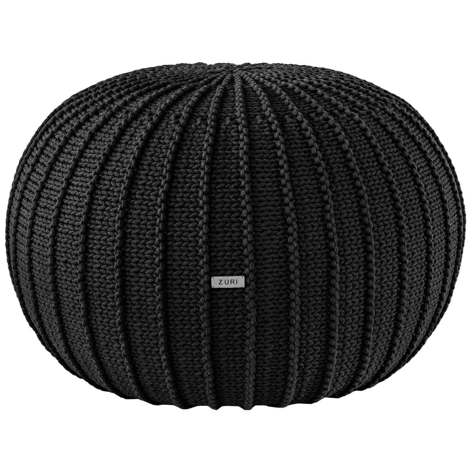 Knitted Pouffe, Large | CHARCOAL