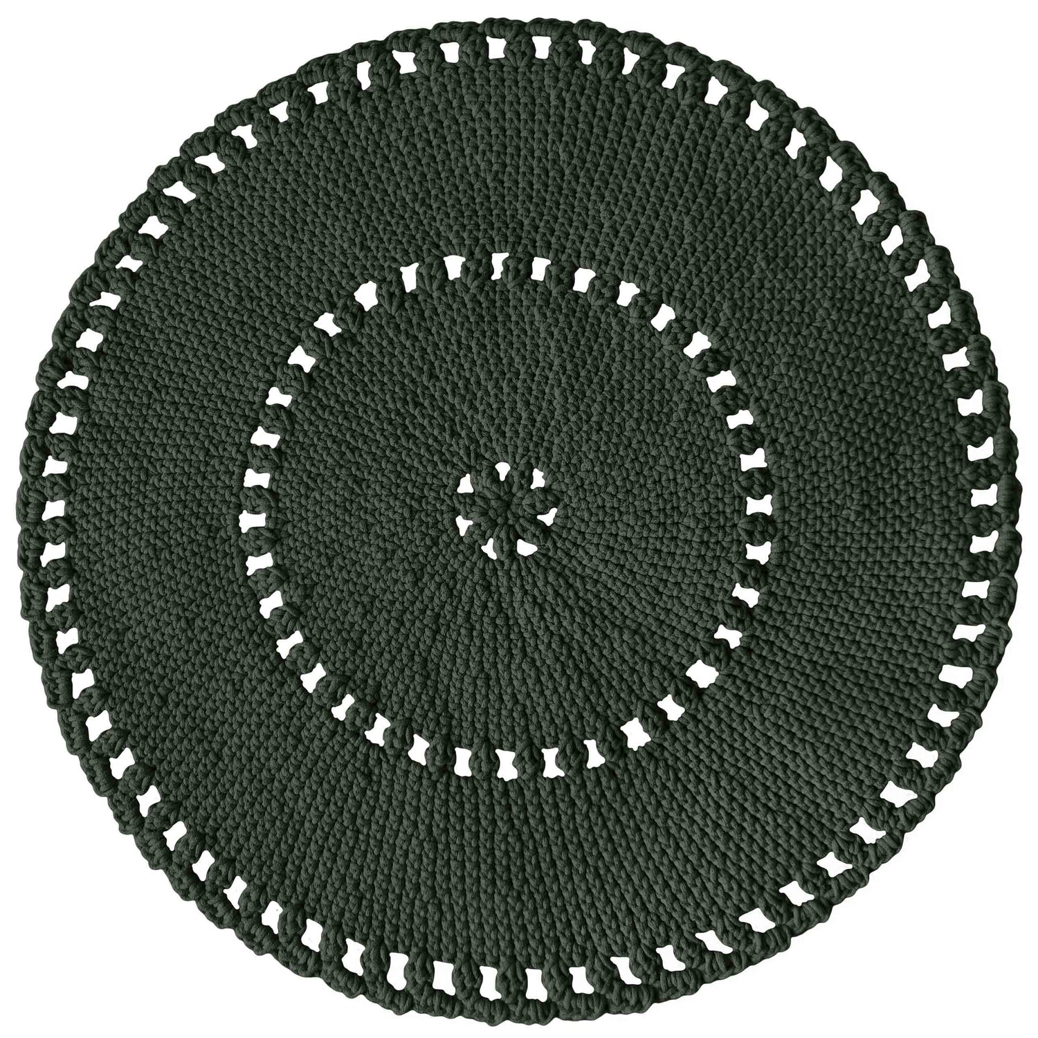 Crochet BOHO Rug |  OLIVE GREEN