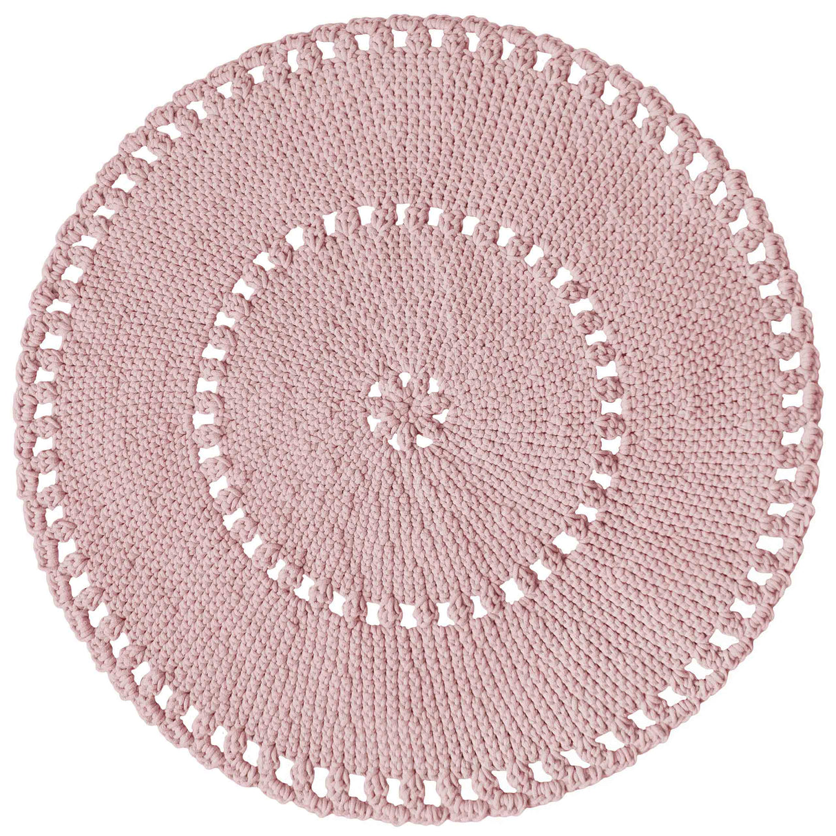 Crochet BOHO Rug |  POWDER PINK
