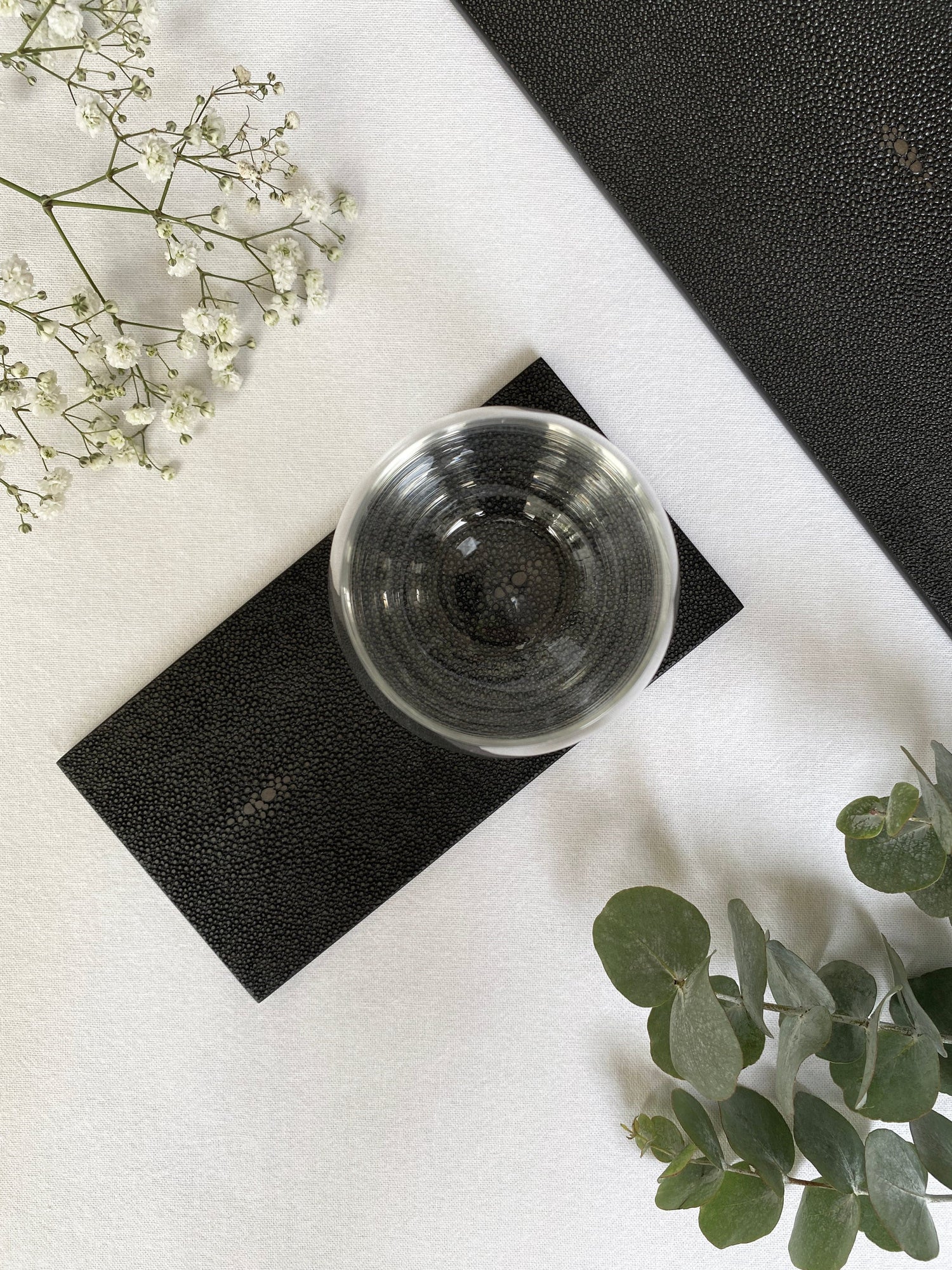 Double Coaster - Faux Shagreen Chocolate