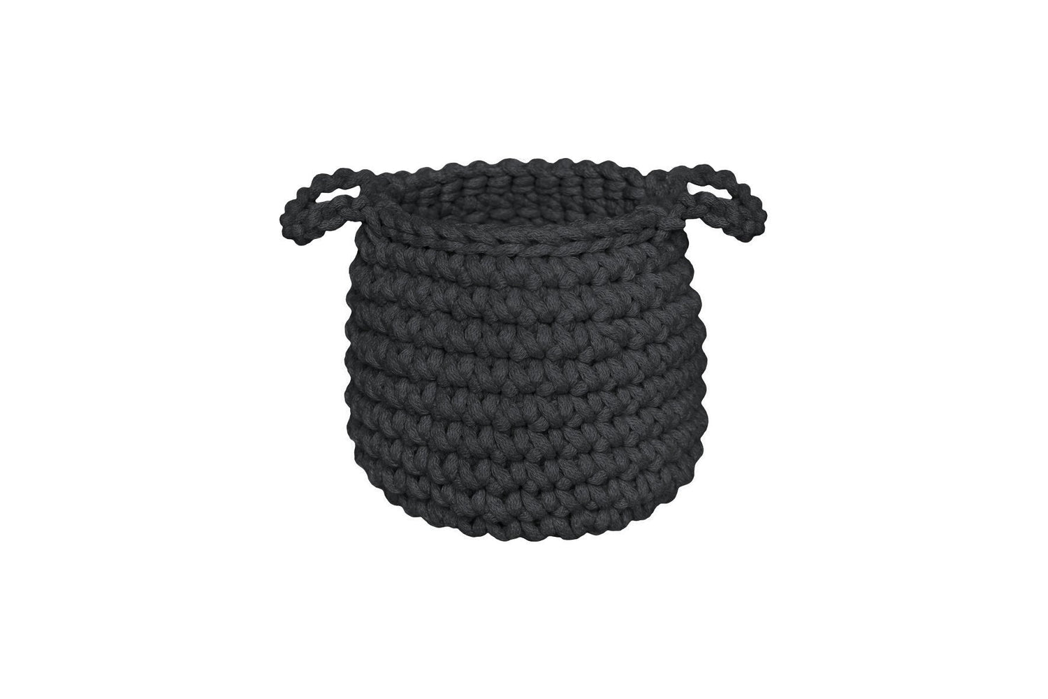 Crochet Basket, Small | CHARCOAL