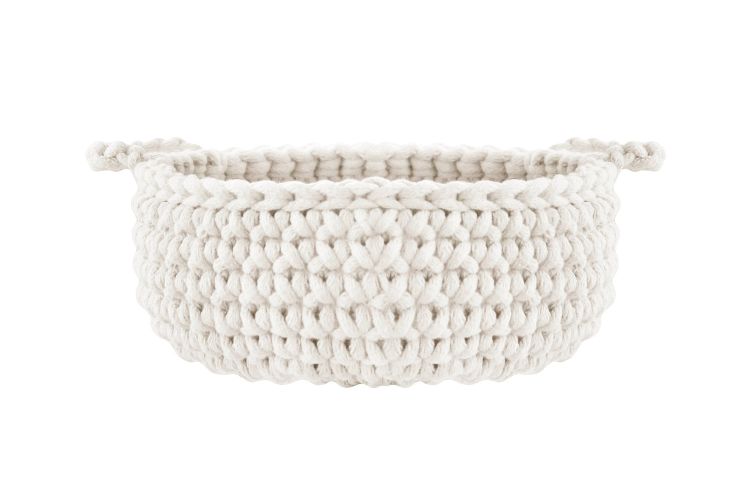Crochet Flat Basket, Small | IVORY