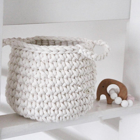 Crochet Basket, Small | IVORY