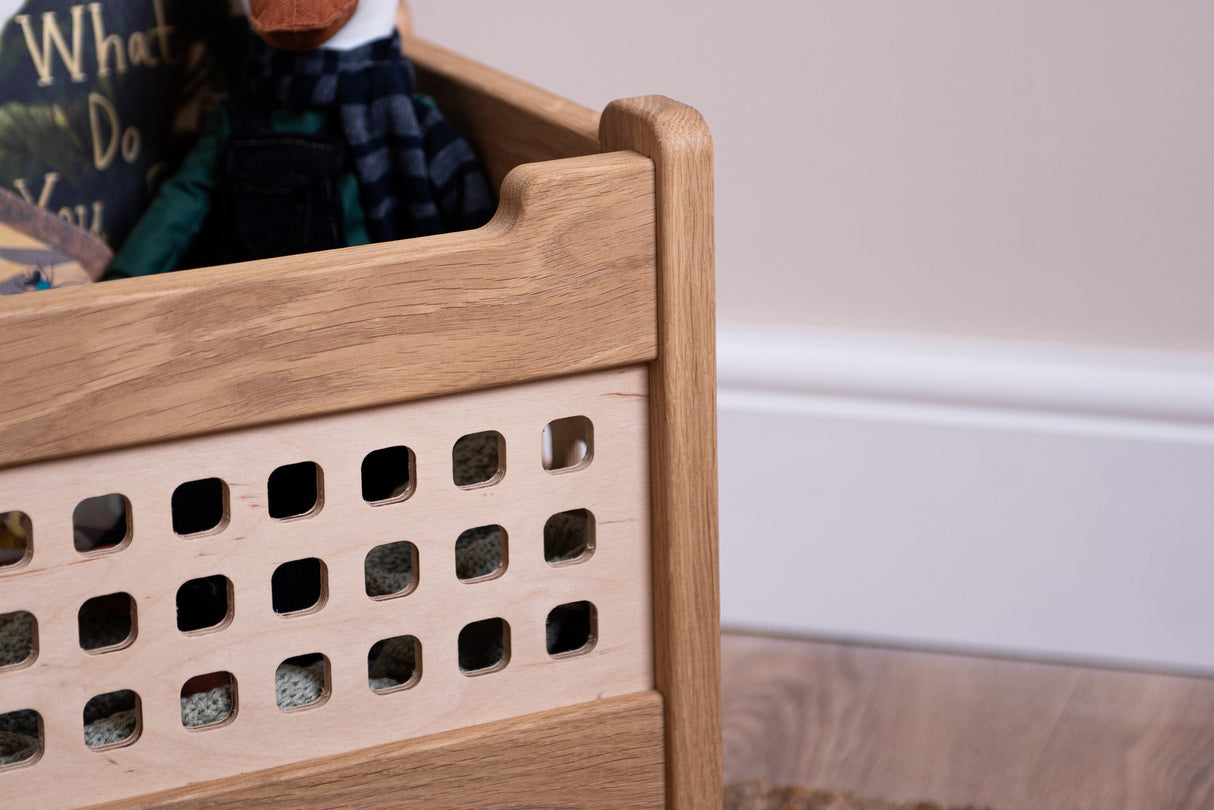 Toy Box, Open Top - Solid Oak