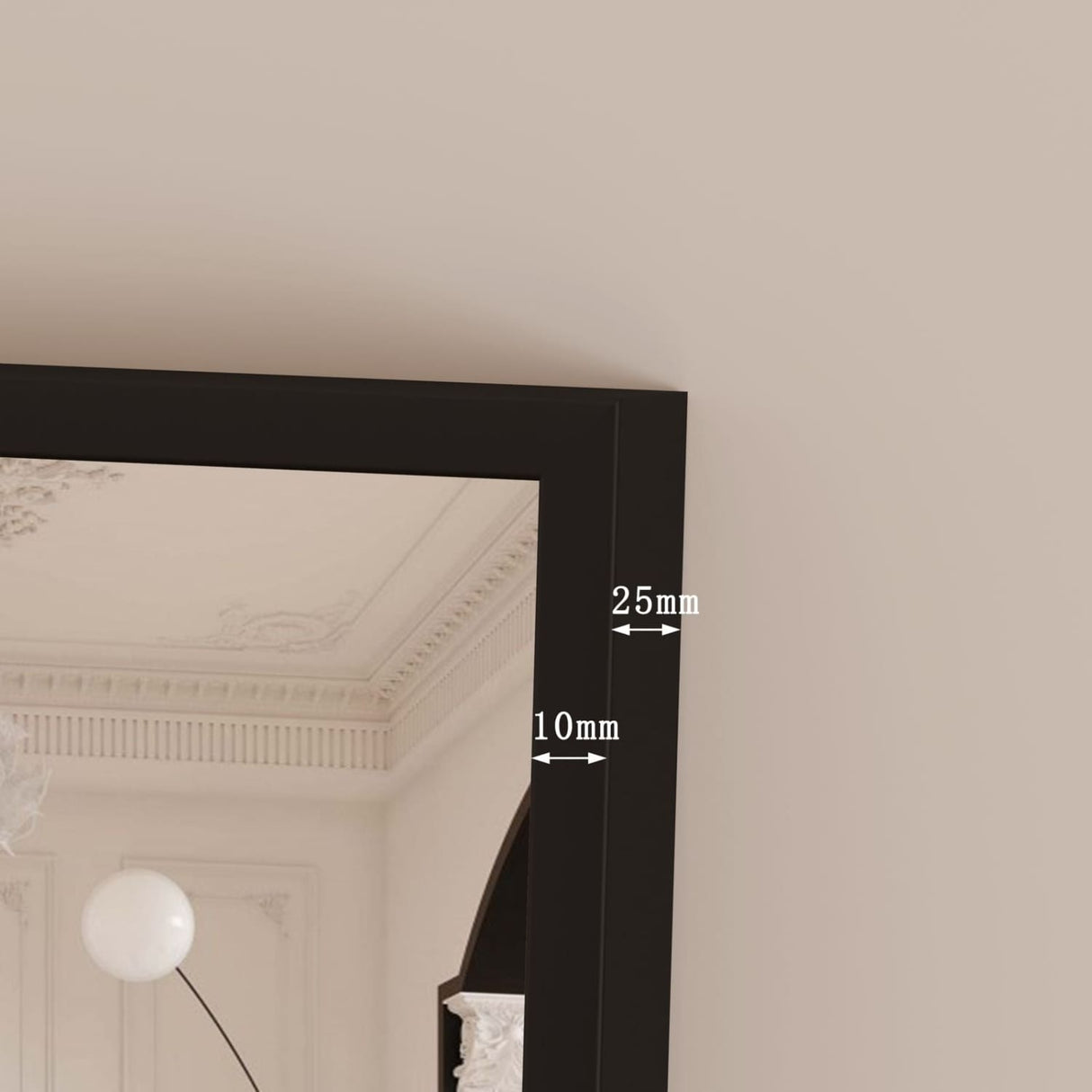 Takara - Black Metal Rectangle Mirror - 120cm x 95cm