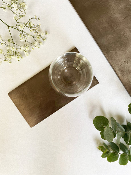 Silver Leaf Double Coaster - Chic Matte Taupe