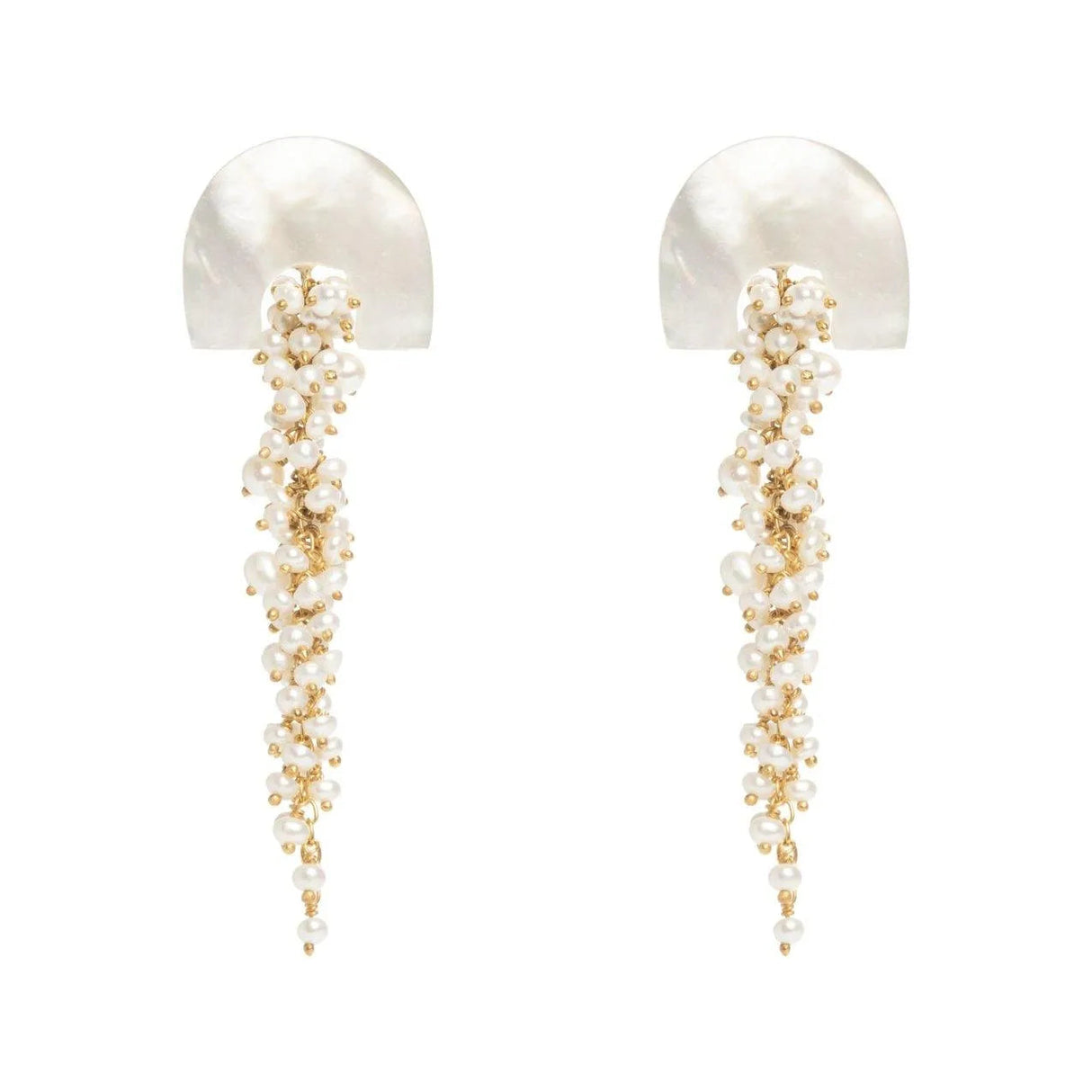 Hakuro Ivory Mother of Pearl and Pearl Long Drops