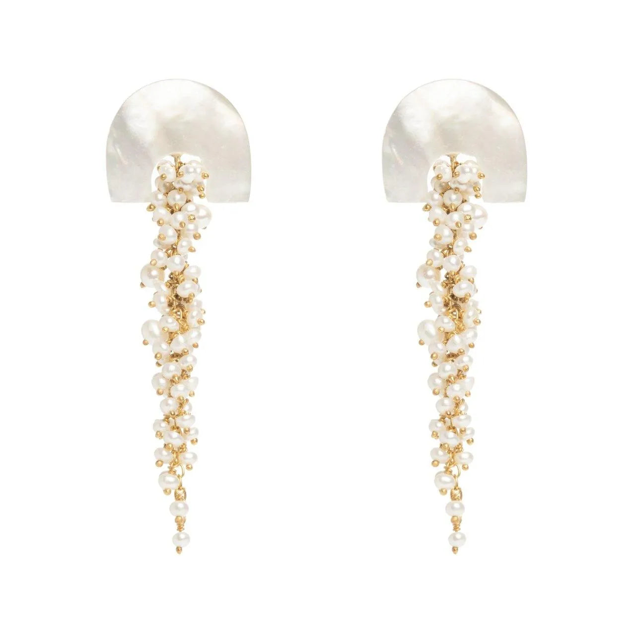 Hakuro Ivory Mother of Pearl and Pearl Long Drops