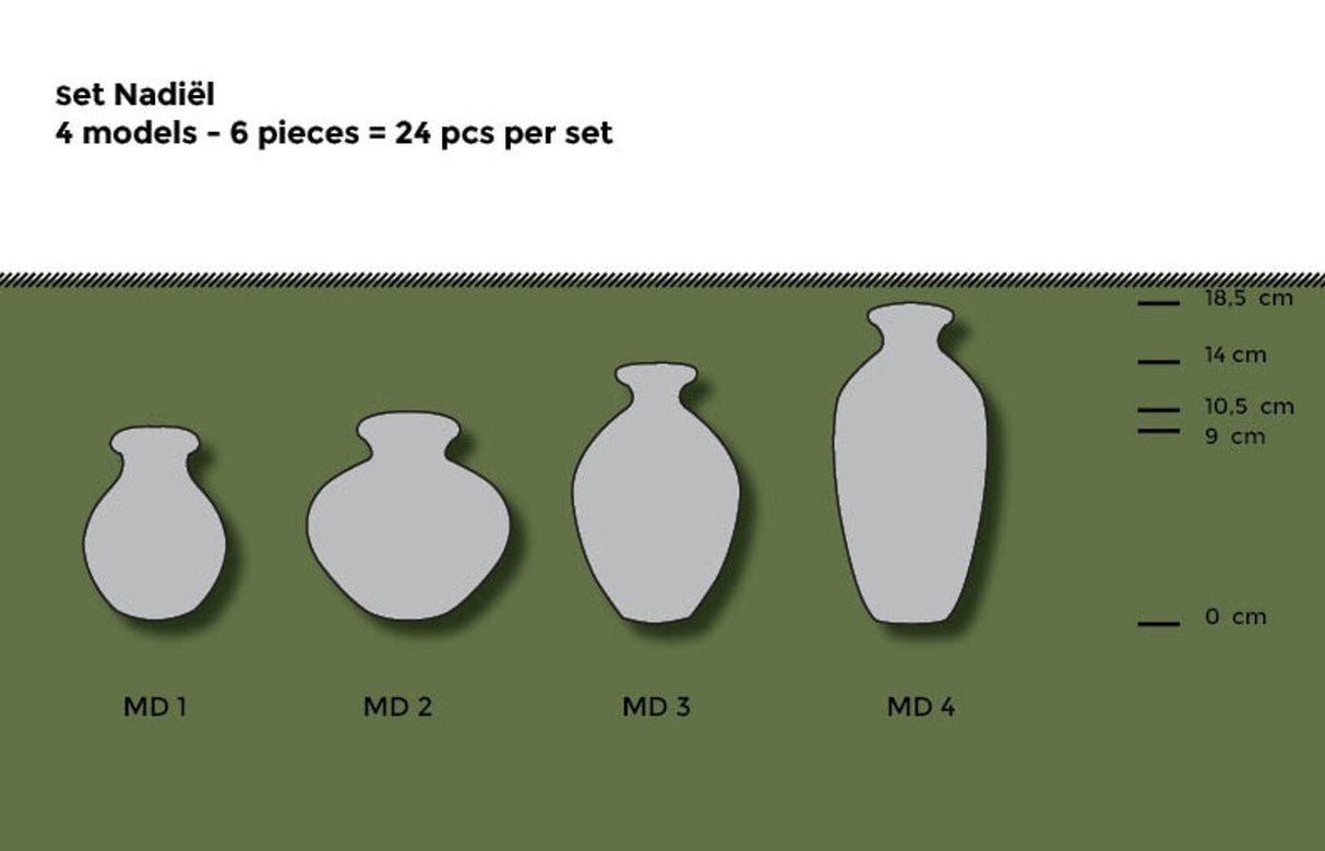 NADIEL CLEAR Bubbles Budvase SET