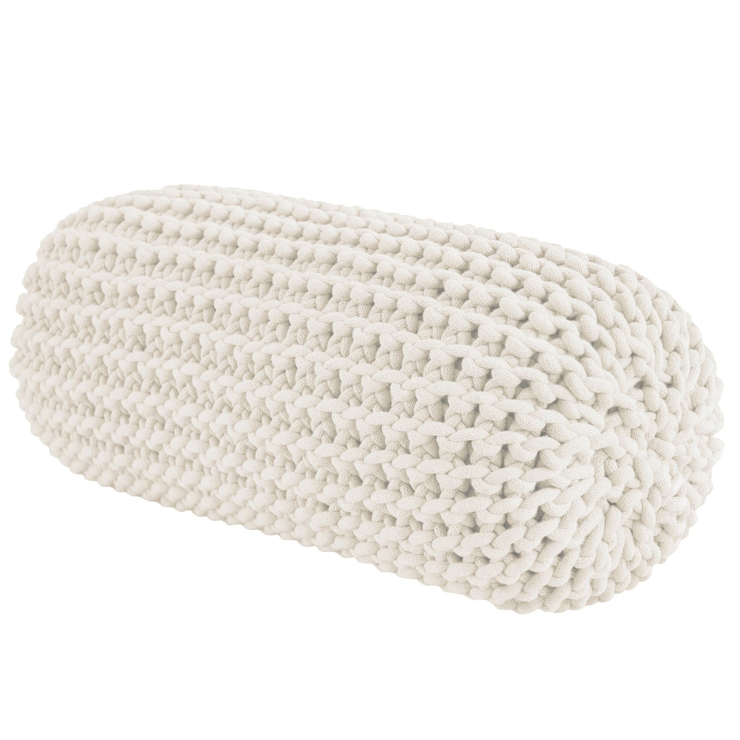 Chunky Knitted Bolster Footrest | IVORY