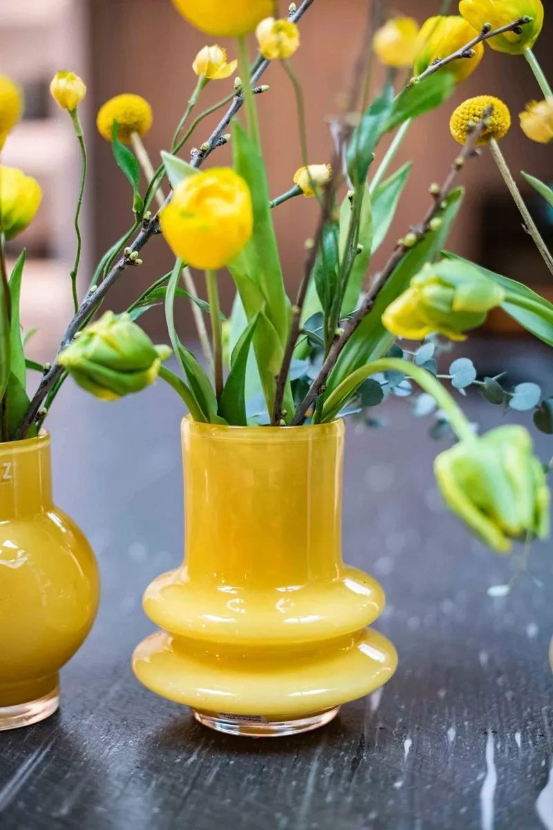 VASE RINGO- H18 D16 cm - CORN YELLOW