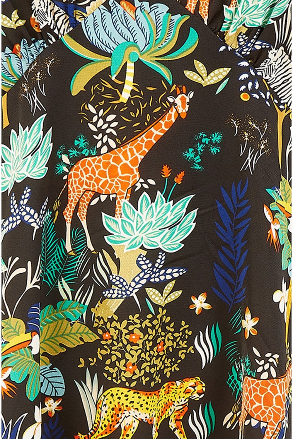 Yumi Black Jungle Print Skater Dress