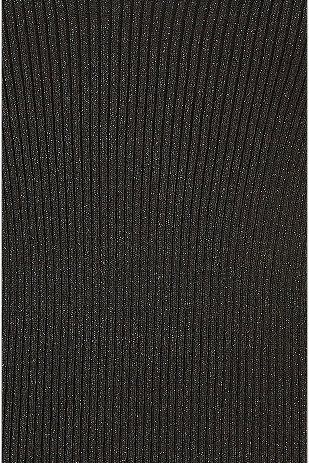 Yumi Black Metallic Rib Knitted Vest Top