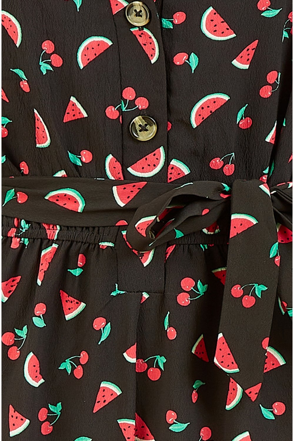 Yumi Black Recycled Watermelon Print Jumpsuit