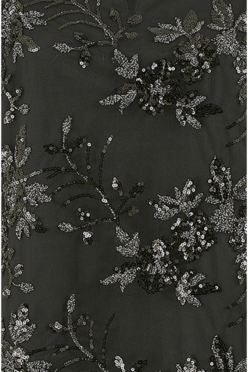 Yumi Black Sequin Embroidered Tunic Dress